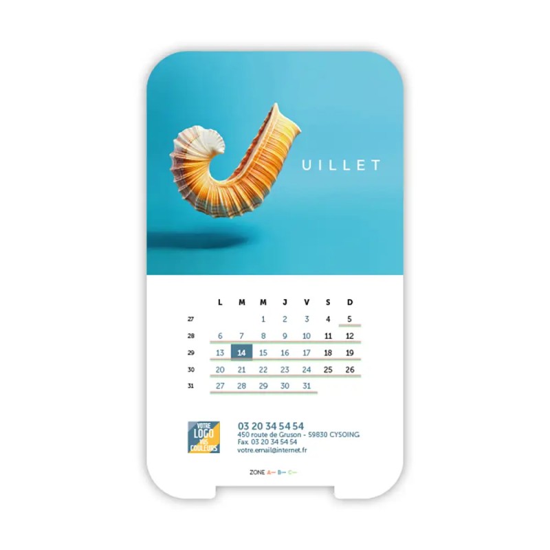 Calendrier support téléphone personnalisé - Visiocal  Typomix