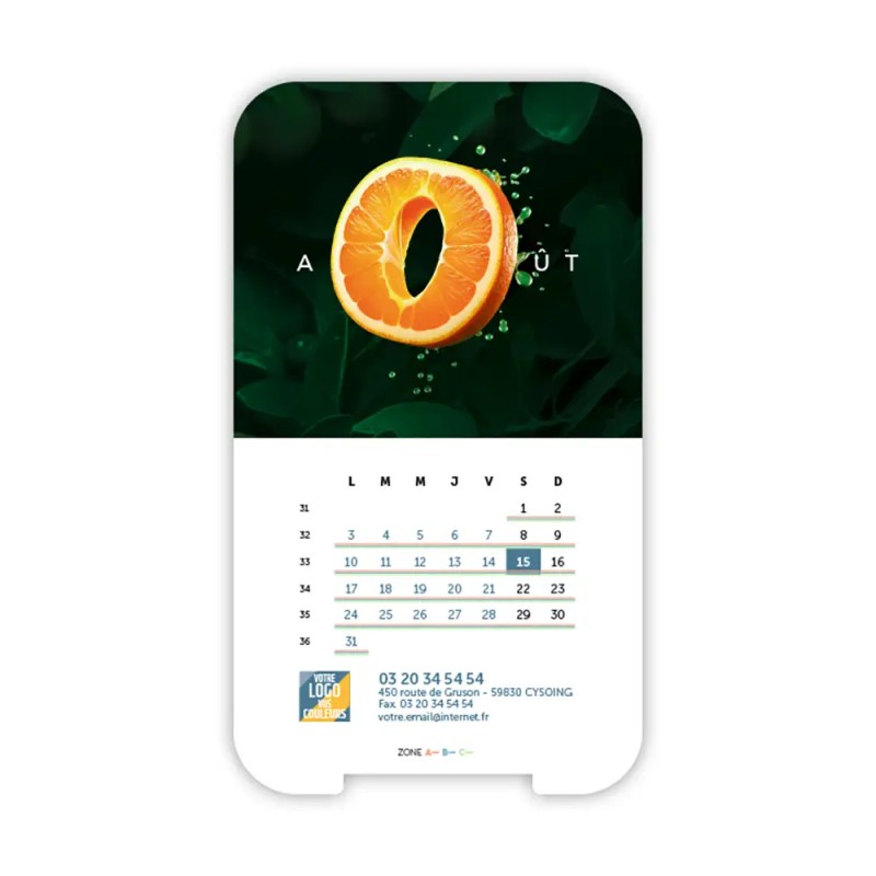 Calendrier support téléphone personnalisé - Visiocal  Typomix