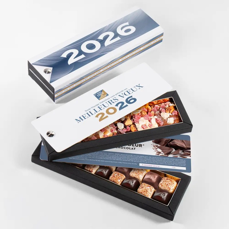 Boîte personnalisée avec chocolats artisanaux - Nuancier Lithésia