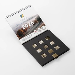 Coffret Calendrier chocolats personnalisé - Carré noir