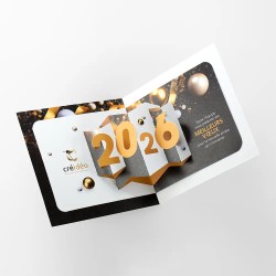 Carte de vœux personnalisée découpe pop up - 2026