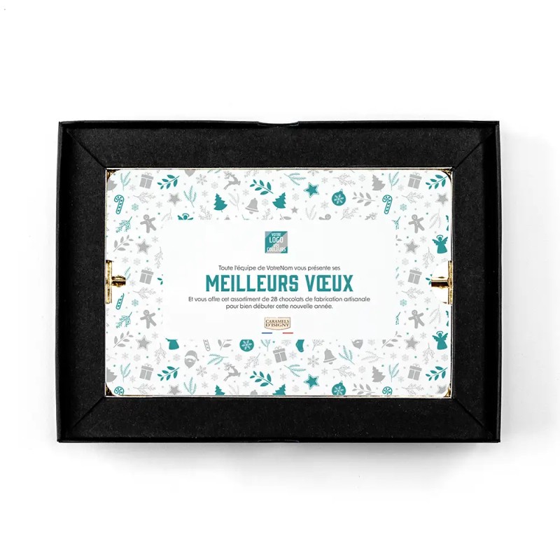 Coffret personnalisé calendrier et caramel artisanaux - Trilogie Noël