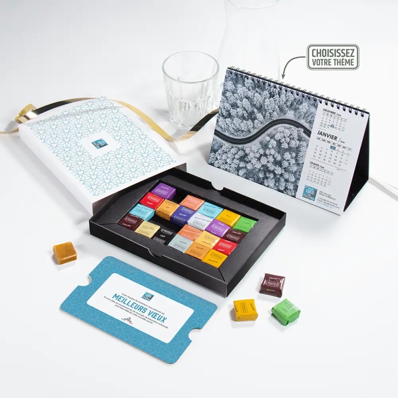 Coffret personnalisé calendrier et caramel artisanaux - Trilogie Alinéa