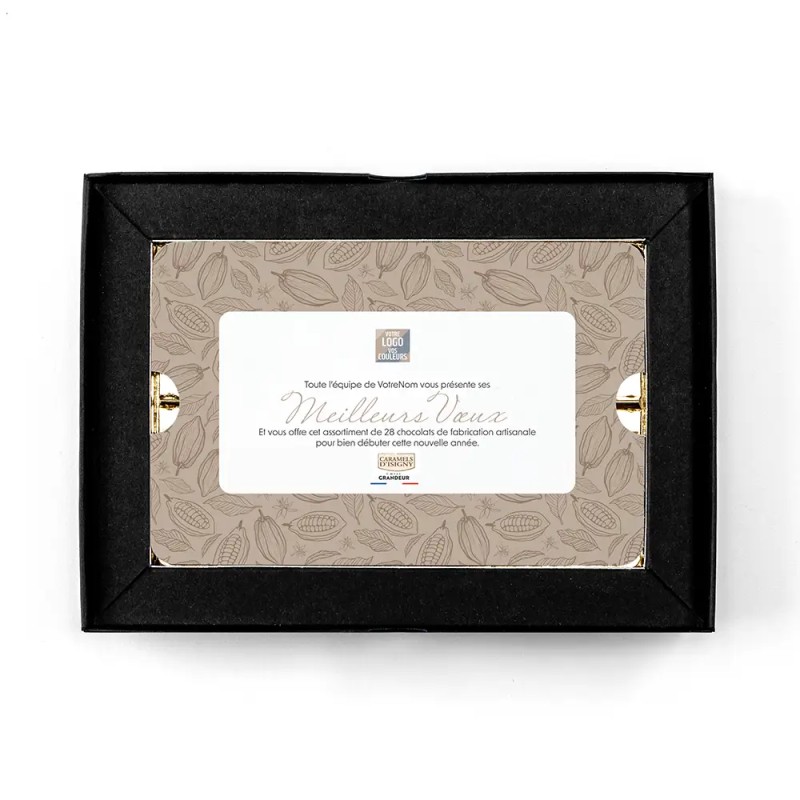 Coffret personnalisé calendrier et caramel artisanaux - Trilogie Cacao