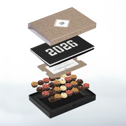 Coffret personnalisé calendrier et chocolats artisanaux - Trilogie Cacao