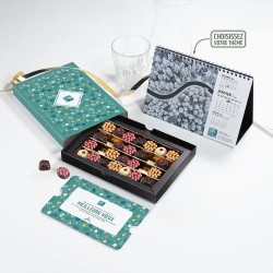 Coffret personnalisé calendrier et chocolats artisanaux - Trilogie Réveillon