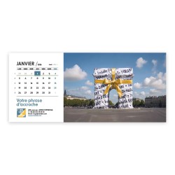 Calendrier chevalet horizontal (23x10 cm) personnalisé - nominatif nom monument