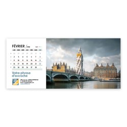 Calendrier chevalet horizontal (23x10 cm) personnalisé - nominatif nom monument