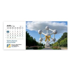 Calendrier chevalet horizontal (23x10 cm) personnalisé - nominatif nom monument