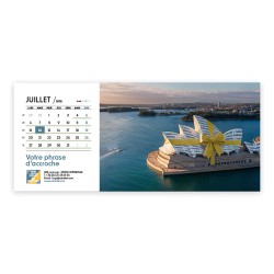 Calendrier chevalet horizontal (23x10 cm) personnalisé - nominatif nom monument
