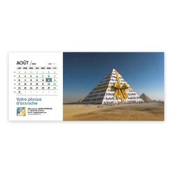 Calendrier chevalet horizontal (23x10 cm) personnalisé - nominatif nom monument