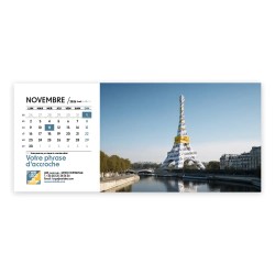 Calendrier chevalet horizontal (23x10 cm) personnalisé - nominatif nom monument