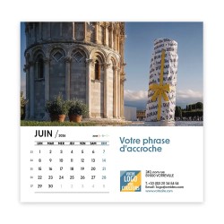 Calendrier chevalet carré (15x15 cm) personnalisé - nominatif nom monument