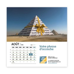 Calendrier chevalet carré (15x15 cm) personnalisé - nominatif nom monument