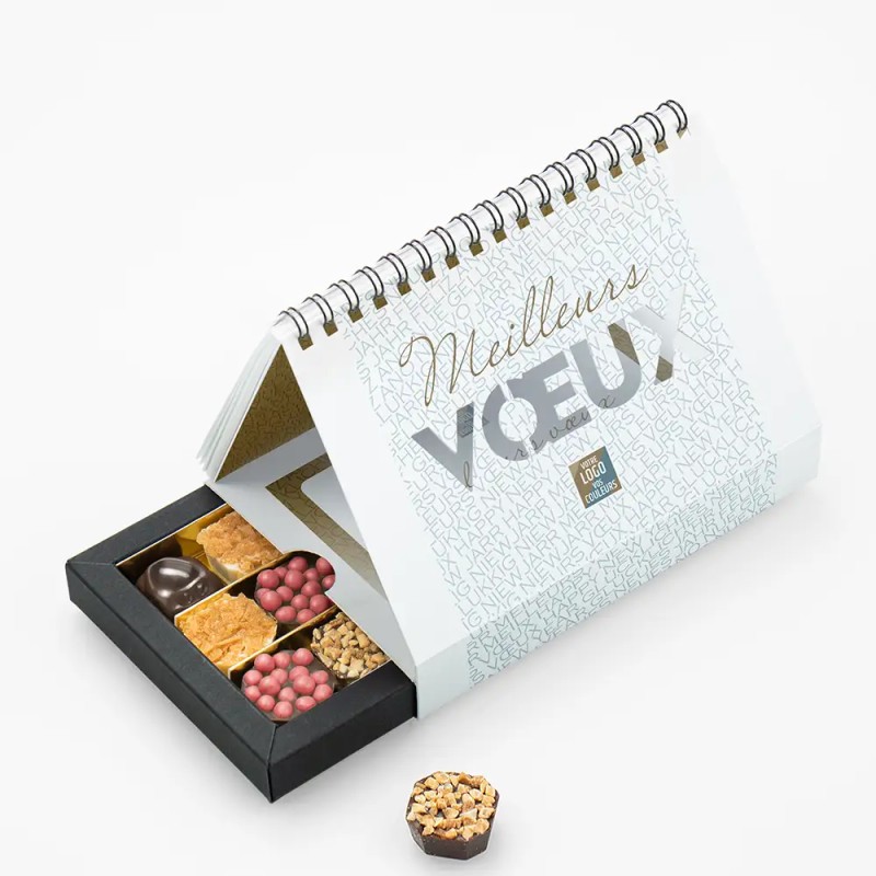 Coffret personnalisé calendrier et chocolats artisanaux - Calcao Typo