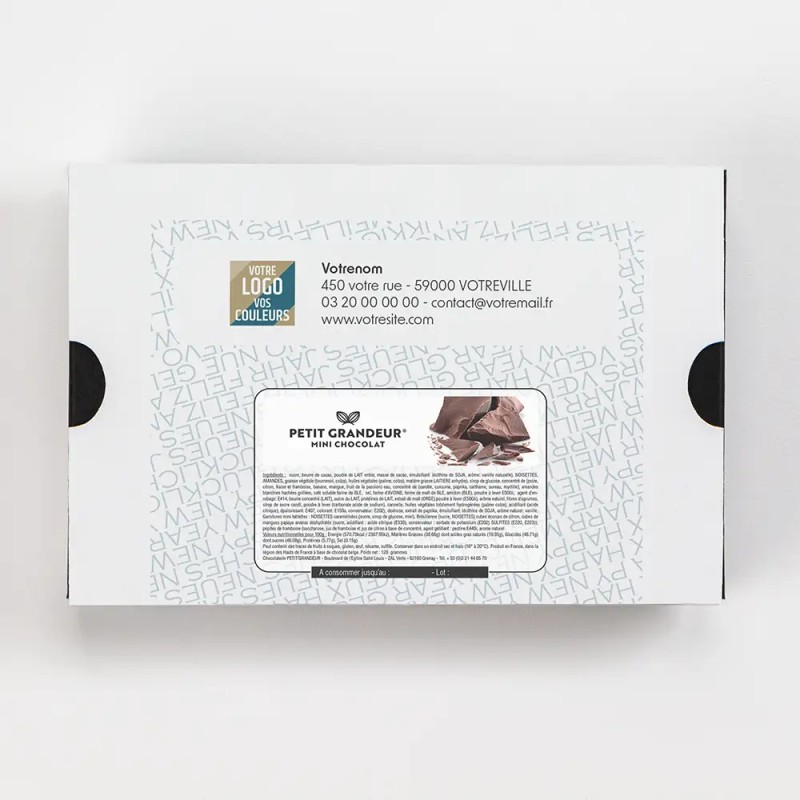 Coffret personnalisé calendrier et chocolats artisanaux - Calcao Typo