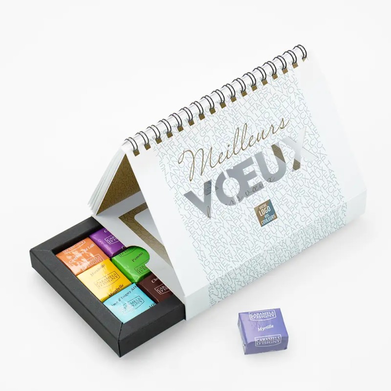 Coffret personnalisé calendrier et caramels artisanaux - Calcao Typo