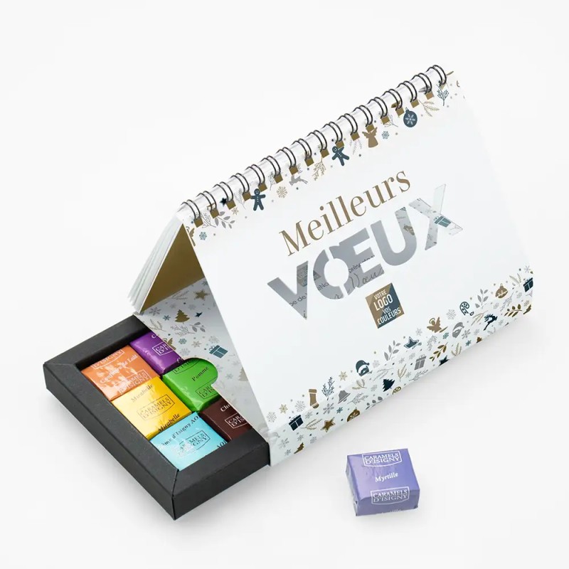 Coffret personnalisé calendrier et caramels artisanaux - Calcao Noël