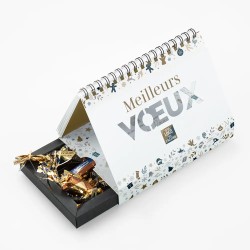 Coffret personnalisé avec calendrier et papillotes de chocolat - Calcao Noël