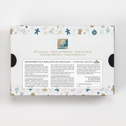Coffret personnalisé avec calendrier et papillotes de chocolat - Calcao Noël