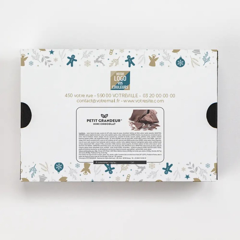 Coffret personnalisé calendrier et chocolats artisanaux - Calcao Noël