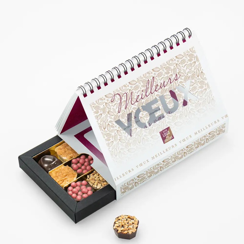 Coffret personnalisé calendrier et chocolats artisanaux - Calcao Cacao