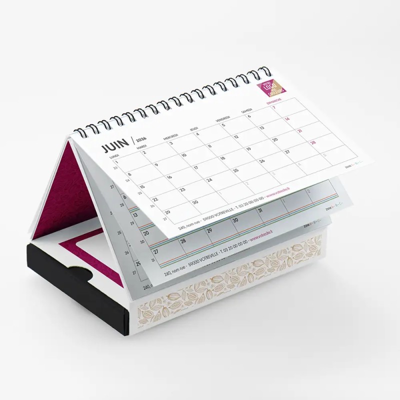Coffret personnalisé avec calendrier et papillotes de chocolat - Calcao Cacao
