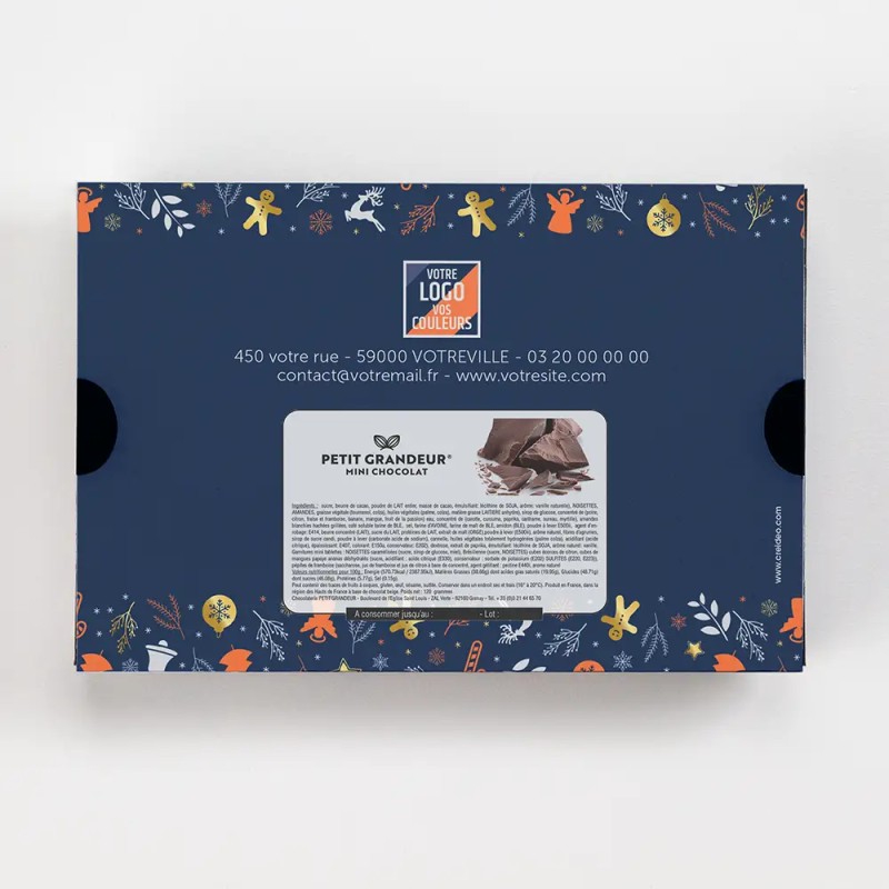 Coffret personnalisé calendrier et chocolats artisanaux - Calcao Réveillon
