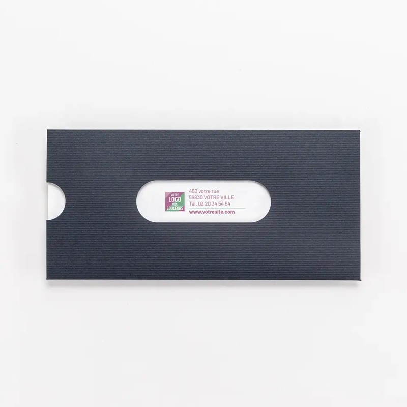 Carte de vœux personnalisée étui bleu à hublots