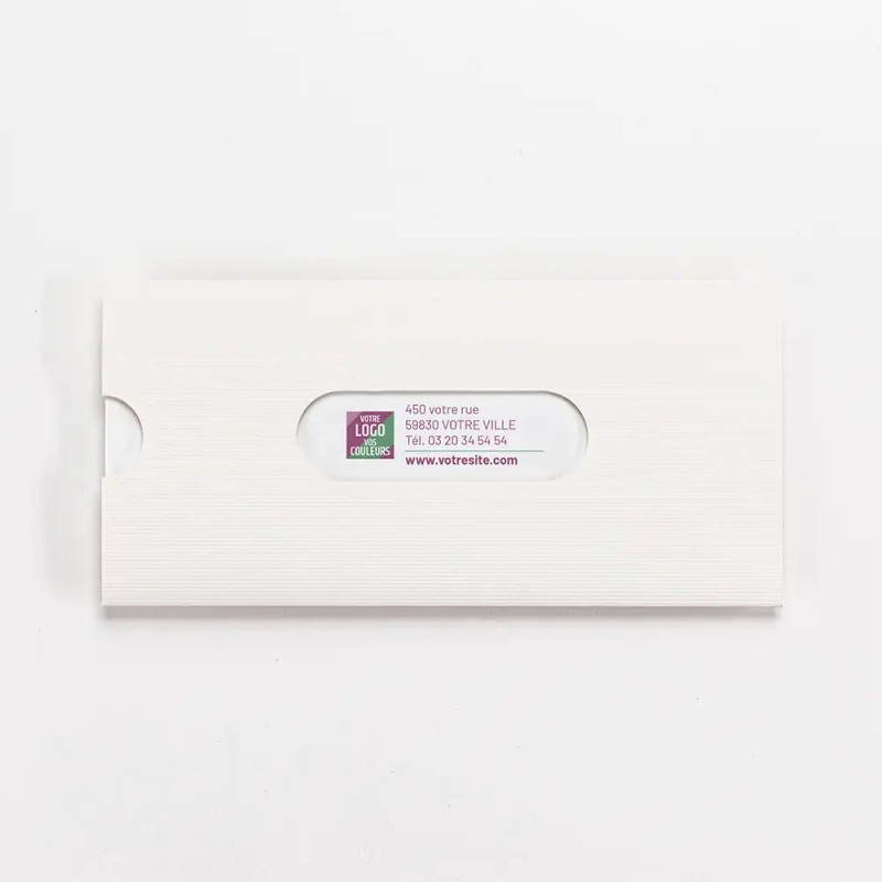 Carte de vœux personnalisée étui blanc à hublots