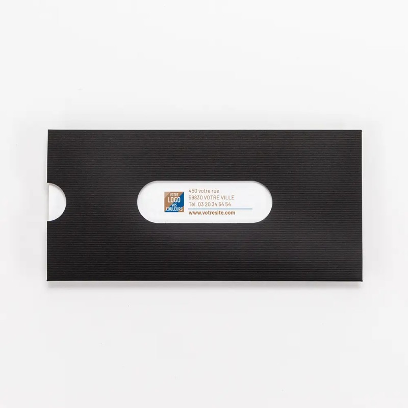 Carte de vœux personnalisée étui noir à hublots