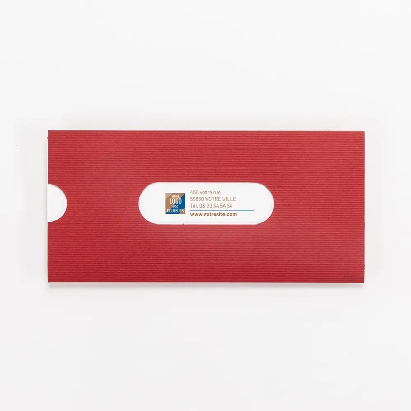 Carte de vœux personnalisée étui rouge à hublots