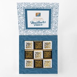 Carte de vœux personnalisée avec chocolats - Ecrin Cacao