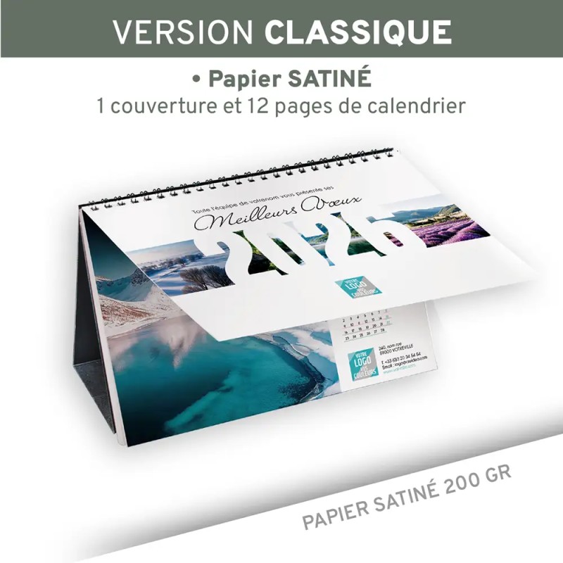 Calendrier chevalet A5 (21x15 cm) personnalisé - Typomix