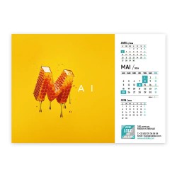 Calendrier chevalet A5 (21x15 cm) personnalisé - Typomix