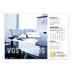 Calendrier chevalet A5 luxe noir (21x15 cm) personnalisé - Vos photos