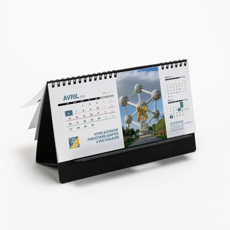 Calendrier chevalet support de téléphone Supra (24x11cm)  - Logo intégré Emballage