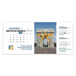 Calendrier chevalet support de téléphone Supra (24x11cm)  - Logo intégré Emballage