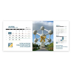 Calendrier chevalet support de téléphone Supra (24x11cm)  - Logo intégré Emballage