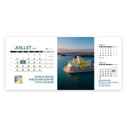 Calendrier chevalet support de téléphone Supra (24x11cm)  - Logo intégré Emballage