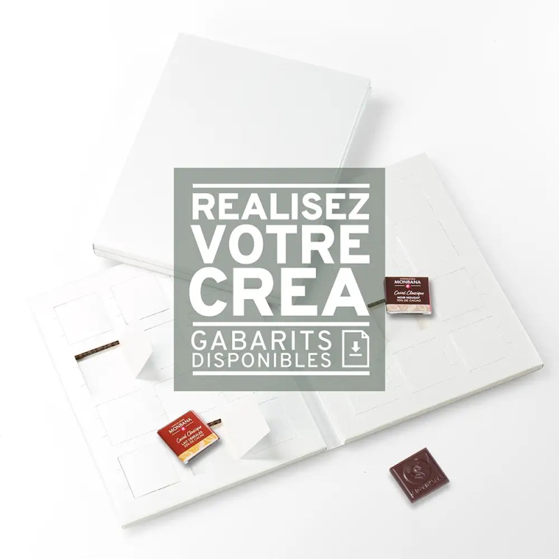 Calendrier de l'avent personnalisé carrés de chocolat - Book Votre Création