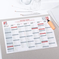 Calendrier bancaire A3 souple personnalisé - 14 mois