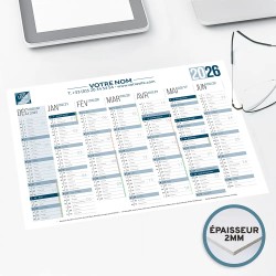 Calendrier bancaire A4 rigide personnalisé - 14 mois