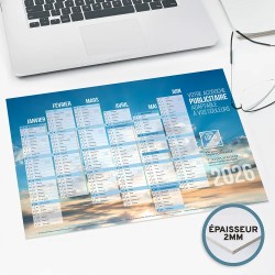 Calendrier bancaire A4 rigide personnalisé - Spacieux