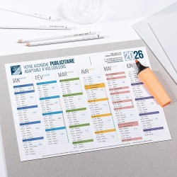 Calendrier bancaire A4 souple personnalisé - Coloré
