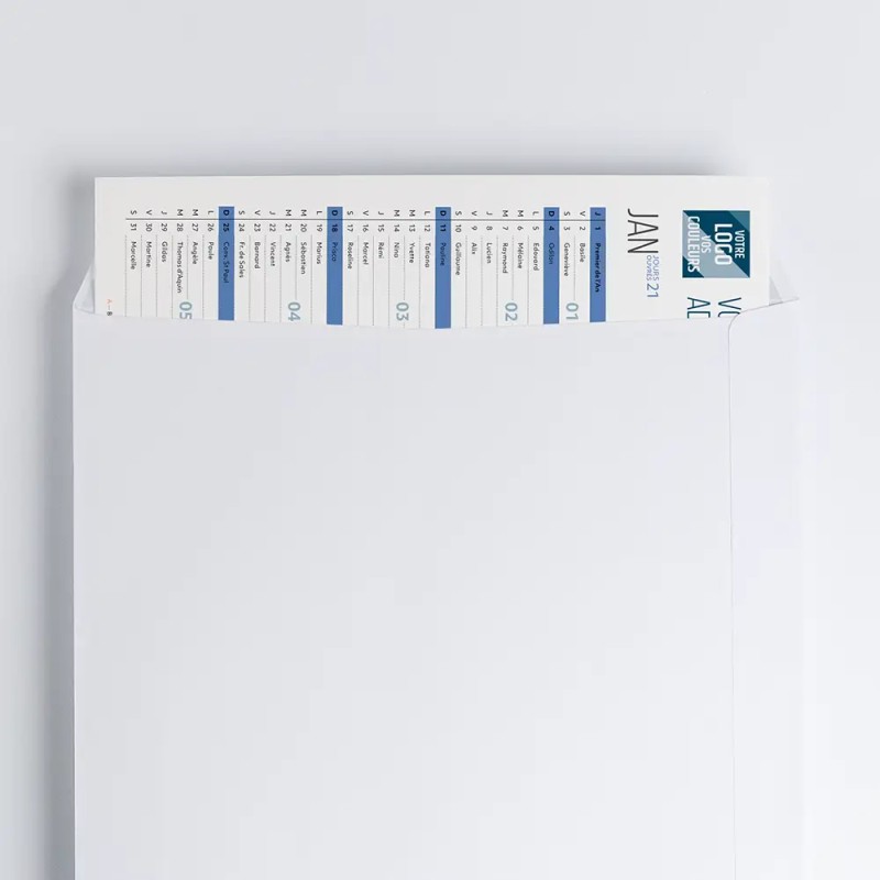 Calendrier bancaire A4 souple personnalisé - Coloré