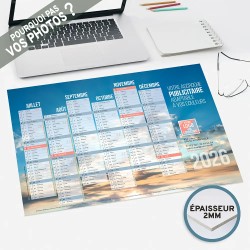 Calendrier bancaire A3 rigide personnalisé - Spacieux