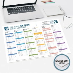 Calendrier bancaire A3 rigide personnalisé - Coloré