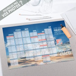 Calendrier bancaire A3 souple personnalisé - Spacieux