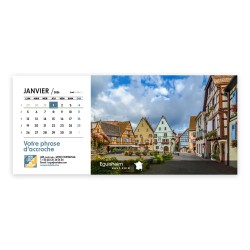 Calendrier chevalet horizontal (23x10 cm) personnalisé - Villages de France